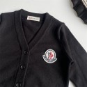 黒moncler子供ニットセーター 子供服 女の子 男の子ニットカーディガン モンクレールアウターブランドキッズ洋服前開き アウター シンプル モンクレールカットソー防寒保温 人気 カジュアル オシャレ秋冬
