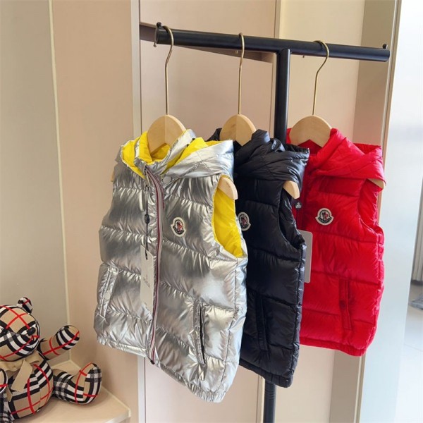 Moncler モンクレールダウンベスト 子供服ブランドダウンジャケットベストmoncler 100-170cm 厚手 無地 ジュニア ダウンベスト ベビー 暖かい 軽い 秋 冬 かわいい ファッション 中綿 ベスト 通園 冬服 韓国子供服