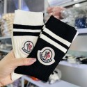 モンクレールレディース 靴下 秋冬 暖かいソックス moncler 女性用黒白2足セット 冷えとり靴下 蒸れない くつ下 socks フットウェア 